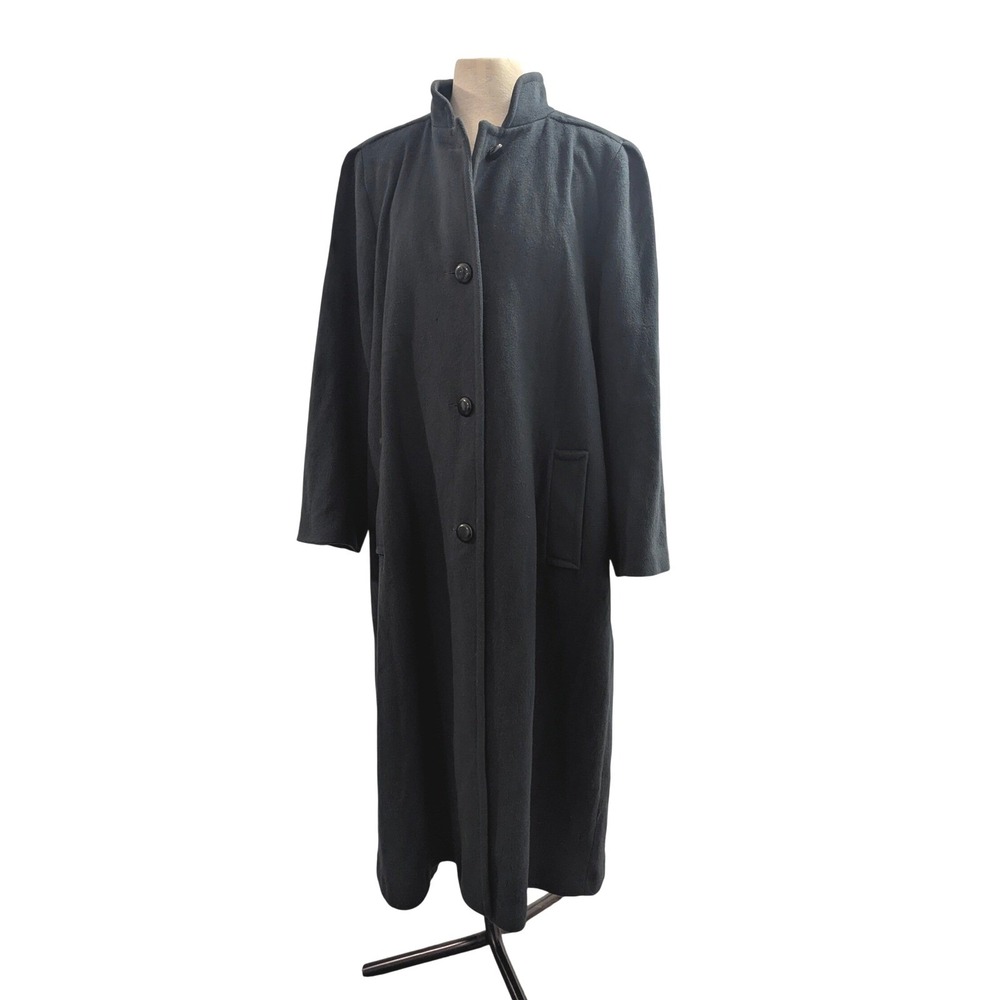 Jacqueline Ferrar Vintage 100% Wool Coat Forest Green Longline Union Made 10